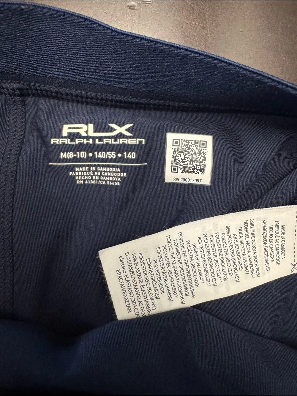 RLX Ralph Lauren Golf Skort Girls M 8/10 Navy Blue Floral Lined Pleated